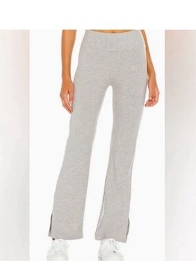 Year of ours Gray ribbed set Flare Pants and crop top
